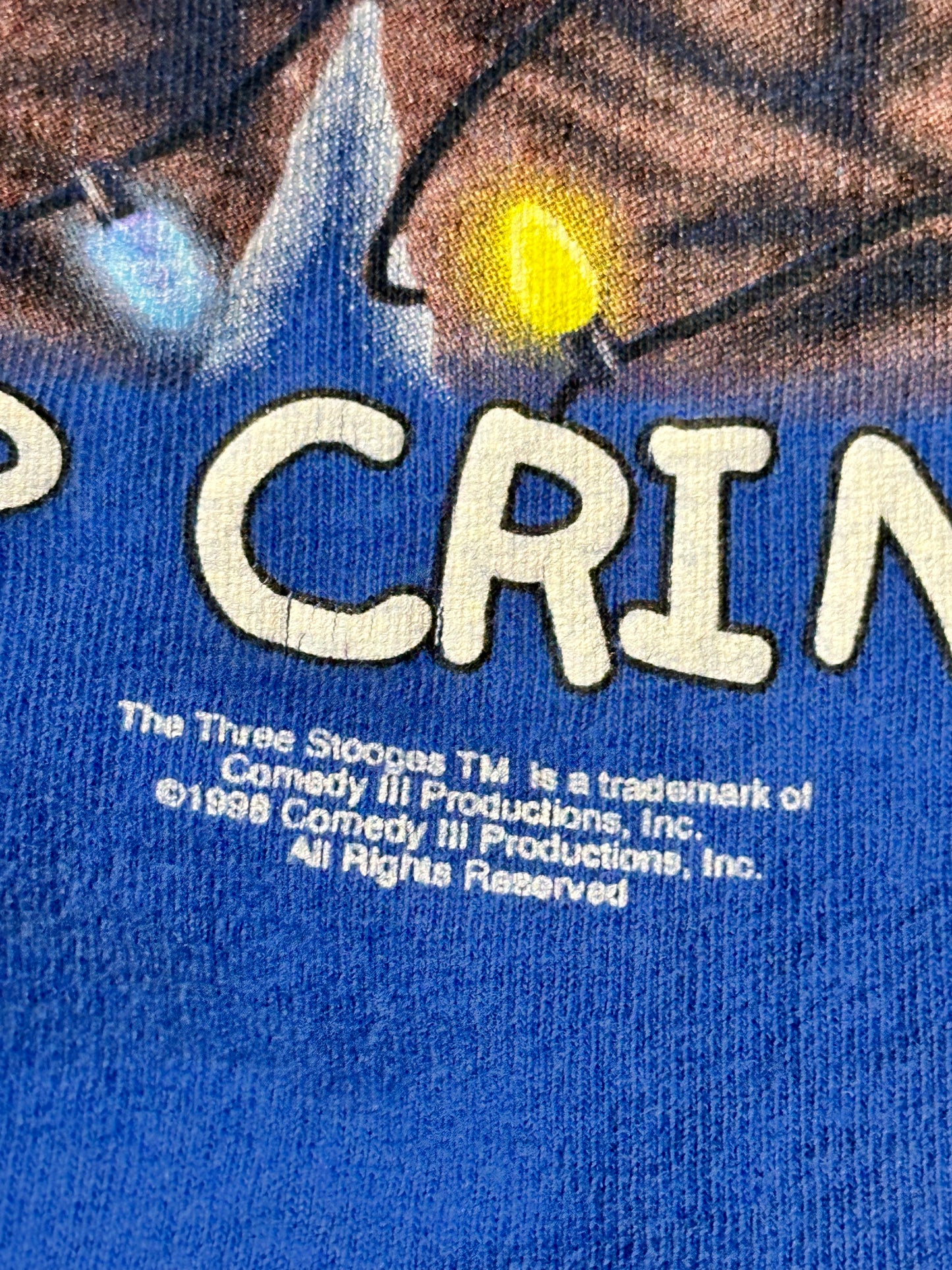 Vintage 1998 The Three Stooges - Curly - Crisp Cringle Christmas T-Shirt XL