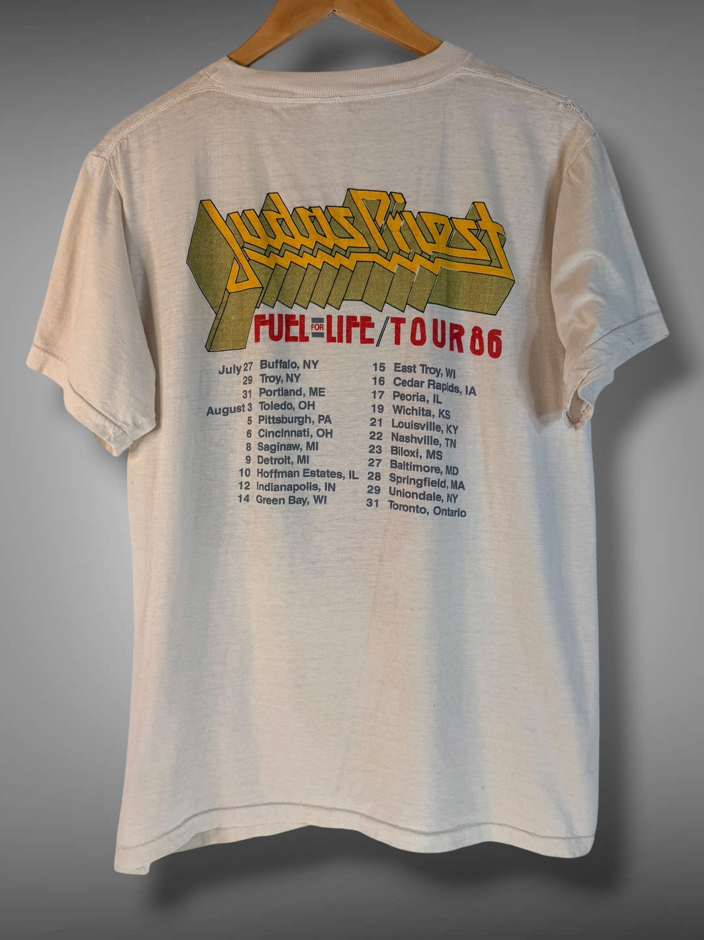 Vintage 1986 Judas Priest Turbo/Fuel for Life Tour T-Shirt L
