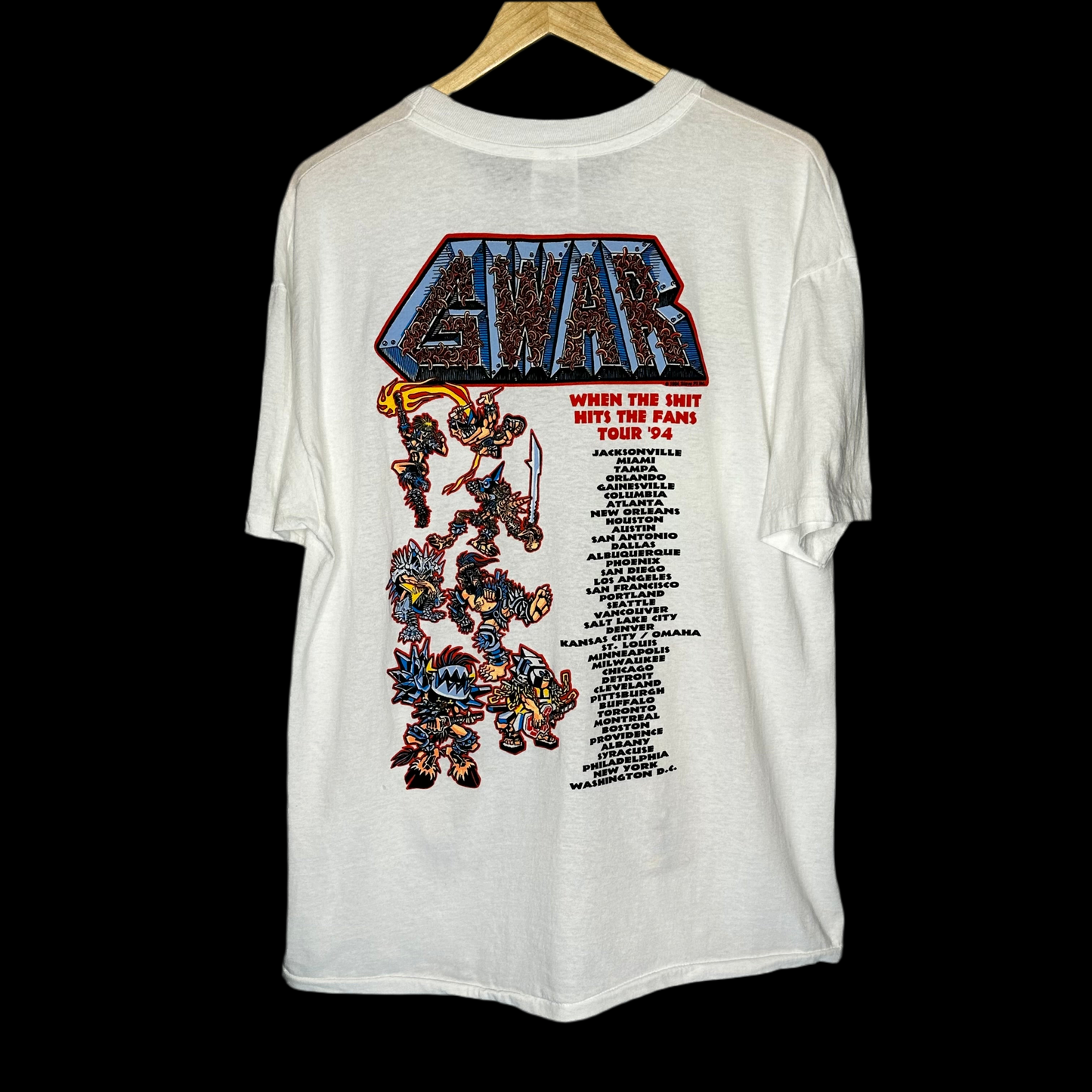 Vintage 1994 GWAR - When The Sh*t Hits The Fans Tour XL