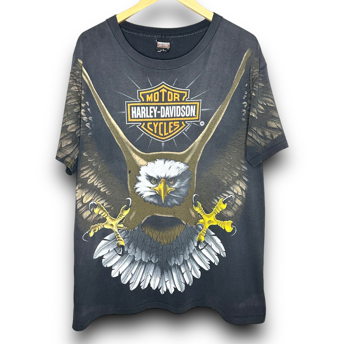Vintage 1996 Harley Davidson Cycles Eagle Big Print T-shirt XL