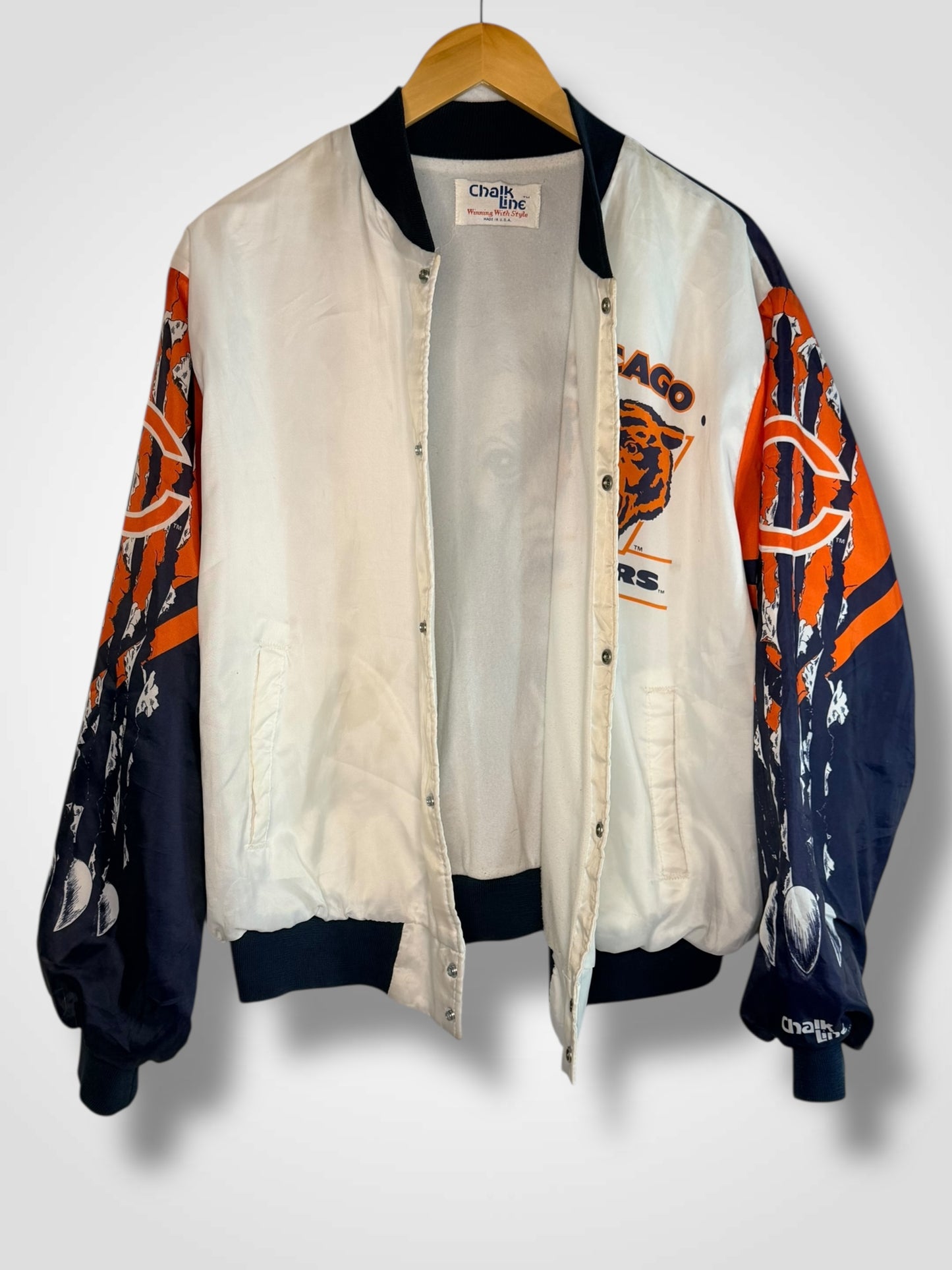 Vintage 90’s Chicago Bears Chalk Line Fanimation Jacket XL