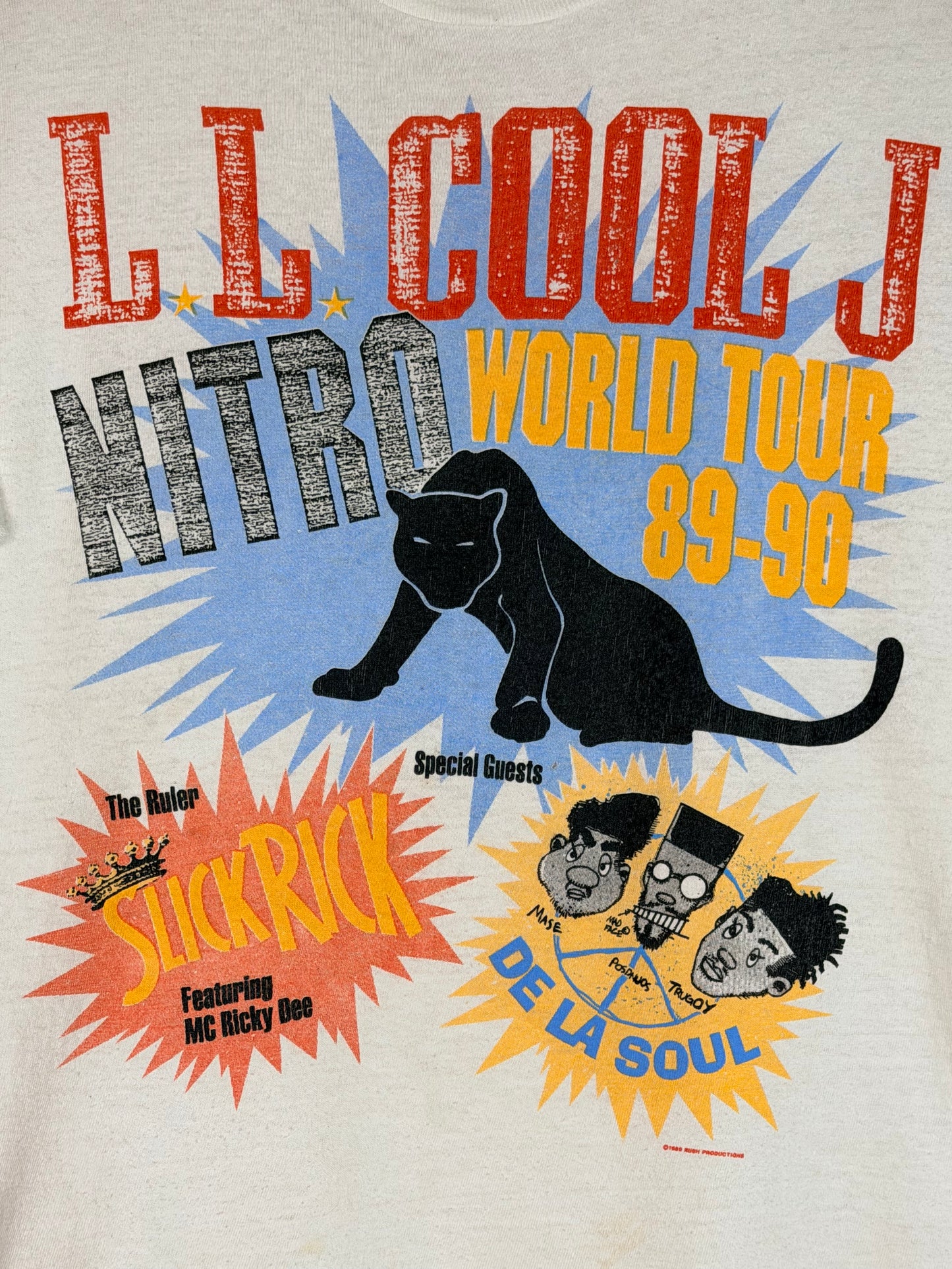 Vintage 1989 LL Cool J Nitro Tour w/ Slick Rick & De La Soul T-Shirt M