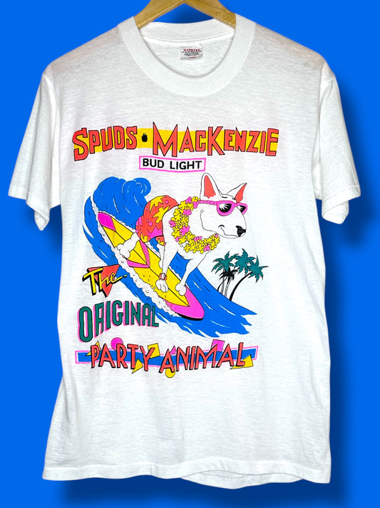 Vintage 1987 Spuds McKenzie / Bud Light Original Party Animal Surf T-Shirt M