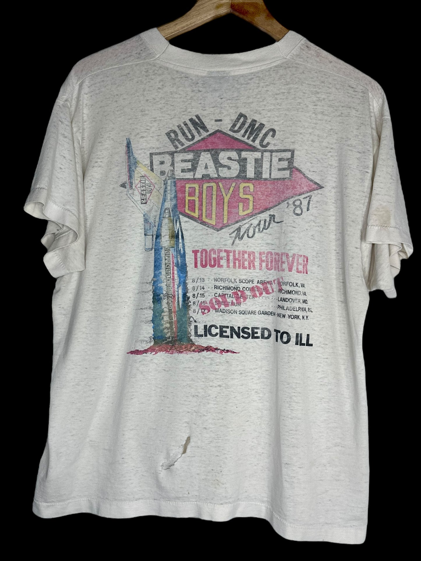 Vintage 1987 RUN DMC / Beastie Boys Together Forever Tour T-Shirt XL