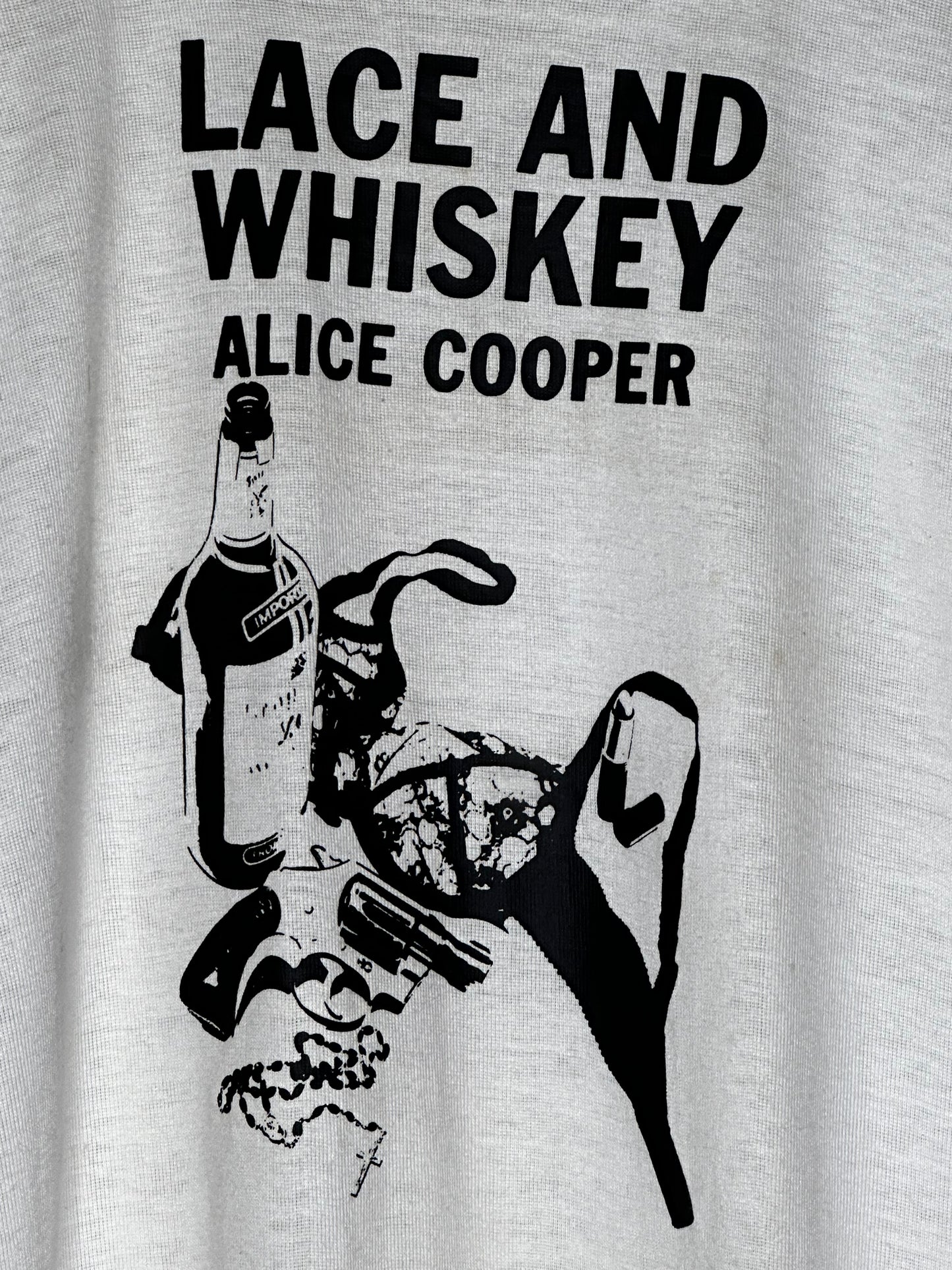 Vintage 1977 Alice Cooper Lace and Whiskey T-Shirt M