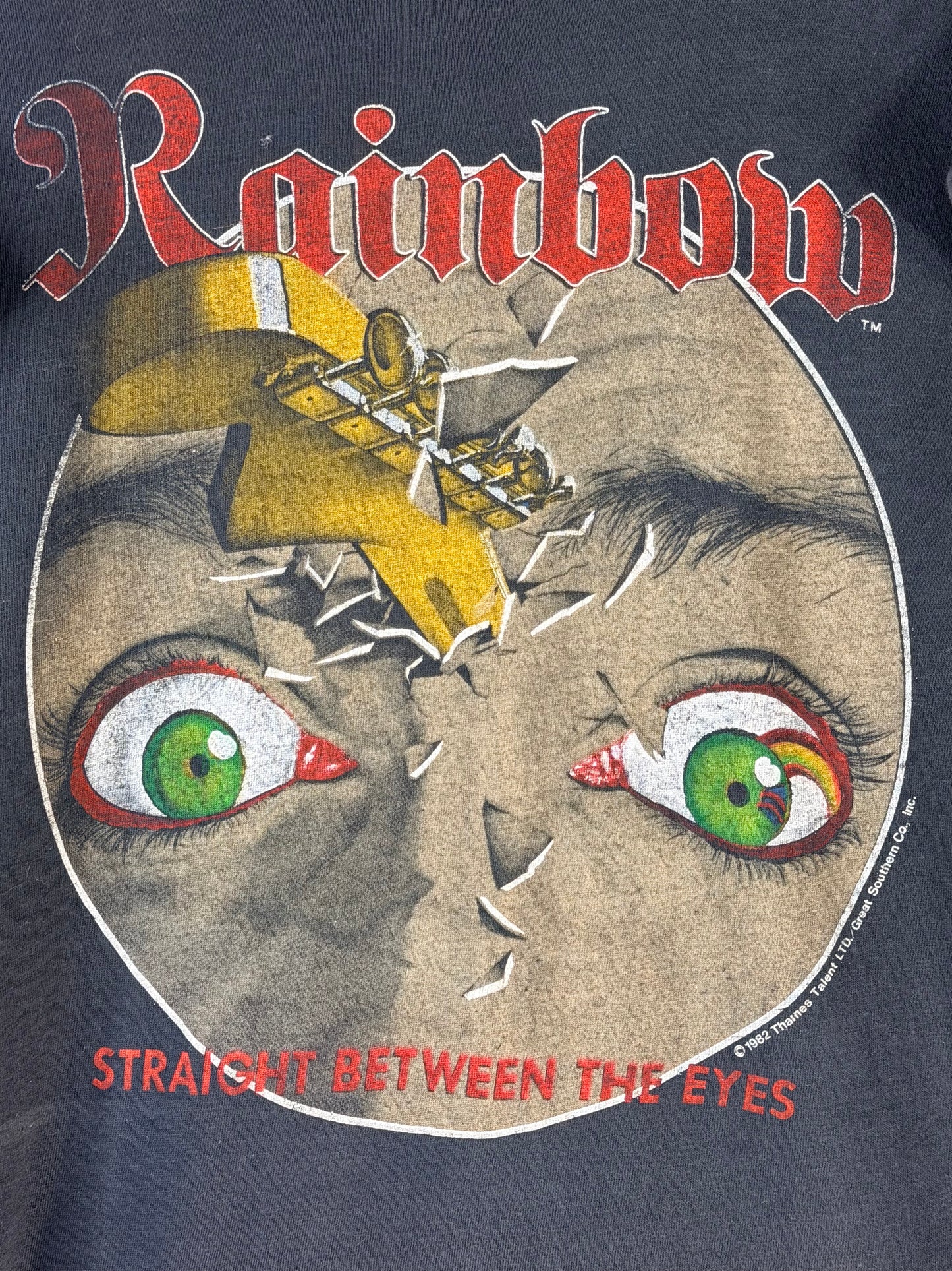 Vintage 1982 Rainbow Straight Between The Eyes World Tour T-Shirt L