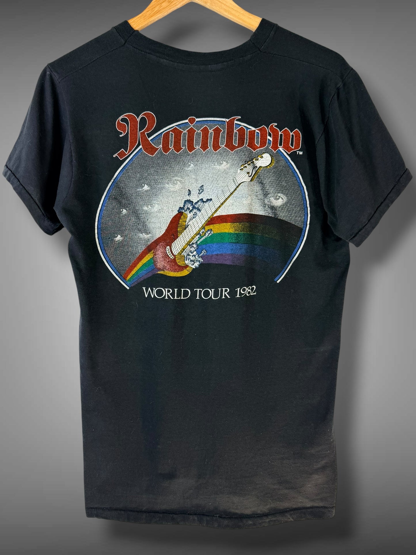 Vintage 1982 Rainbow Straight Between The Eyes World Tour T-Shirt L