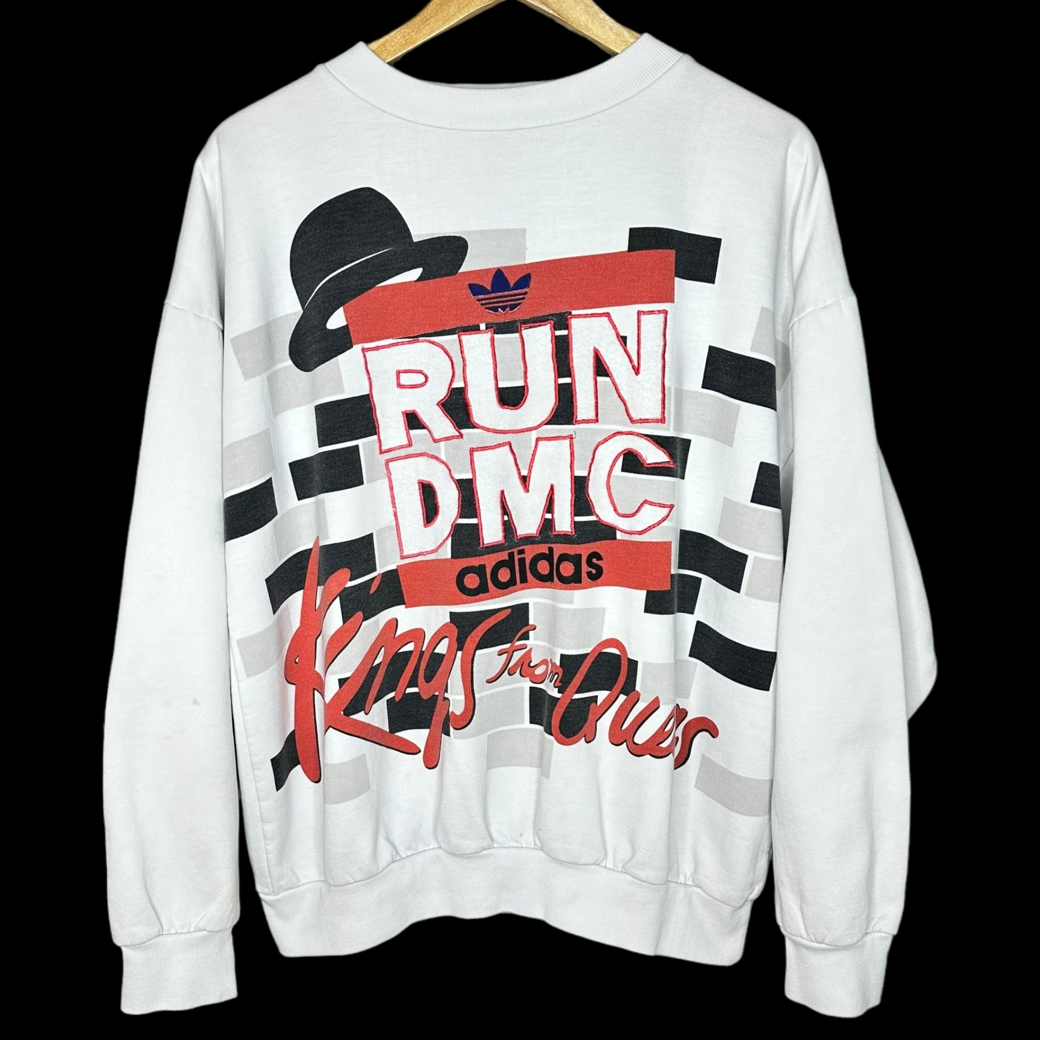 Vintage 80 s RUN DMC Adidas Kings From Queens Sweatshirt Brass