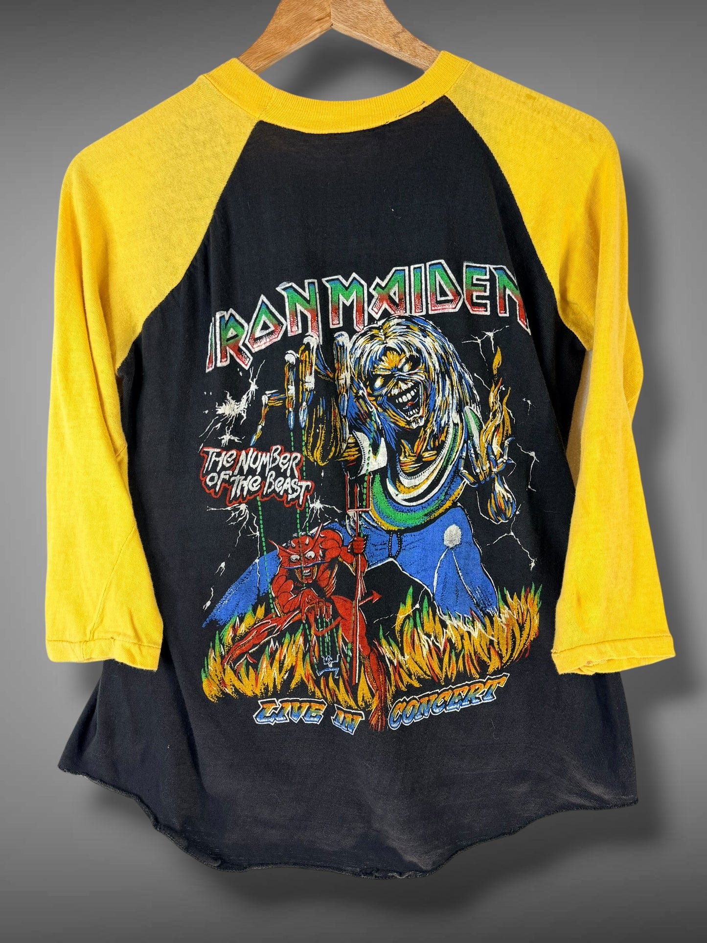 Vintage 1983 Iron Maiden Piece of Mind Bootleg T-Shirt L