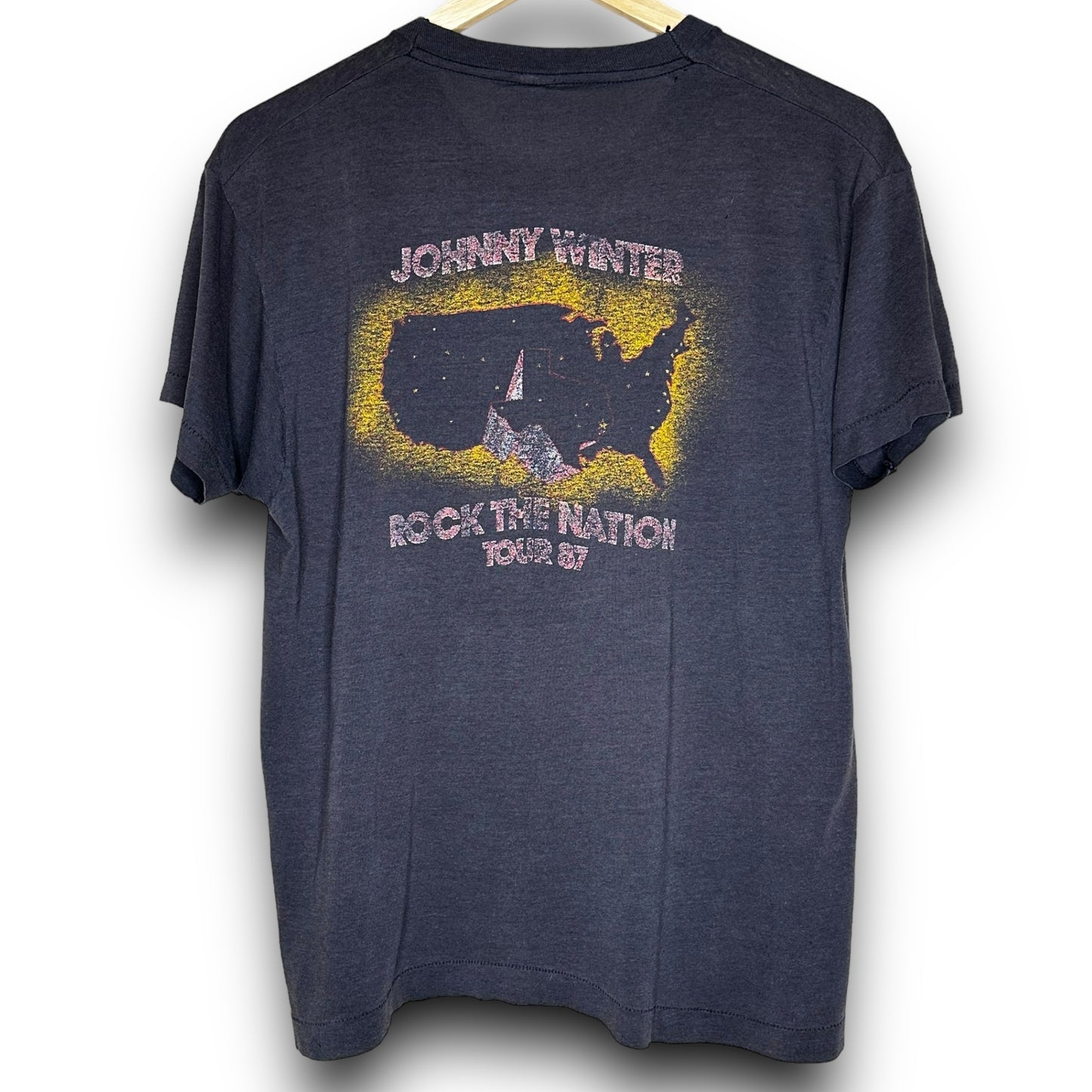 Vintage 1987 Johnny Winter - Rock The Nation Tour T-Shirt L