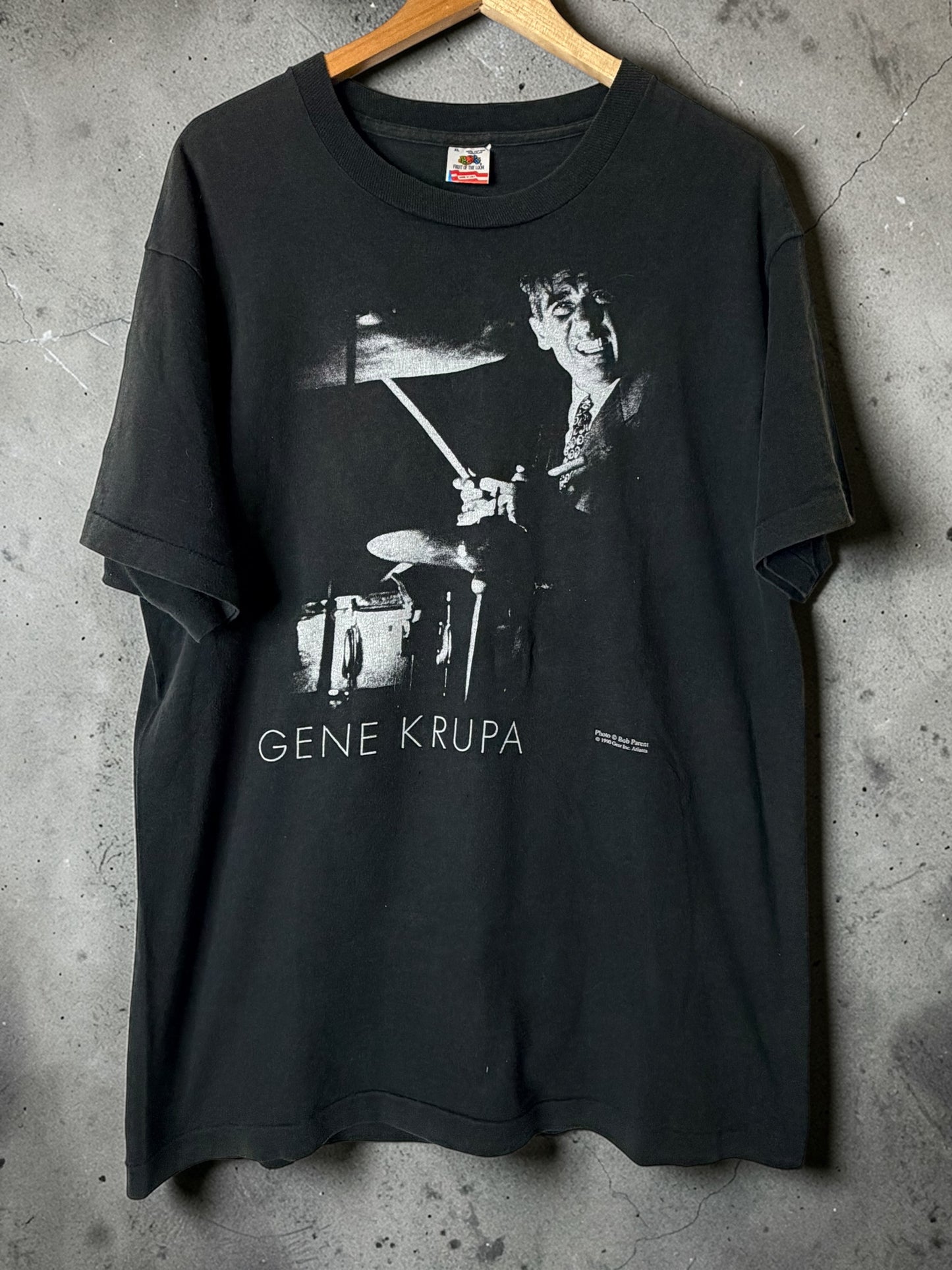Vintage 1990 Gene Krupa Jazz Drummer T-Shirt XL