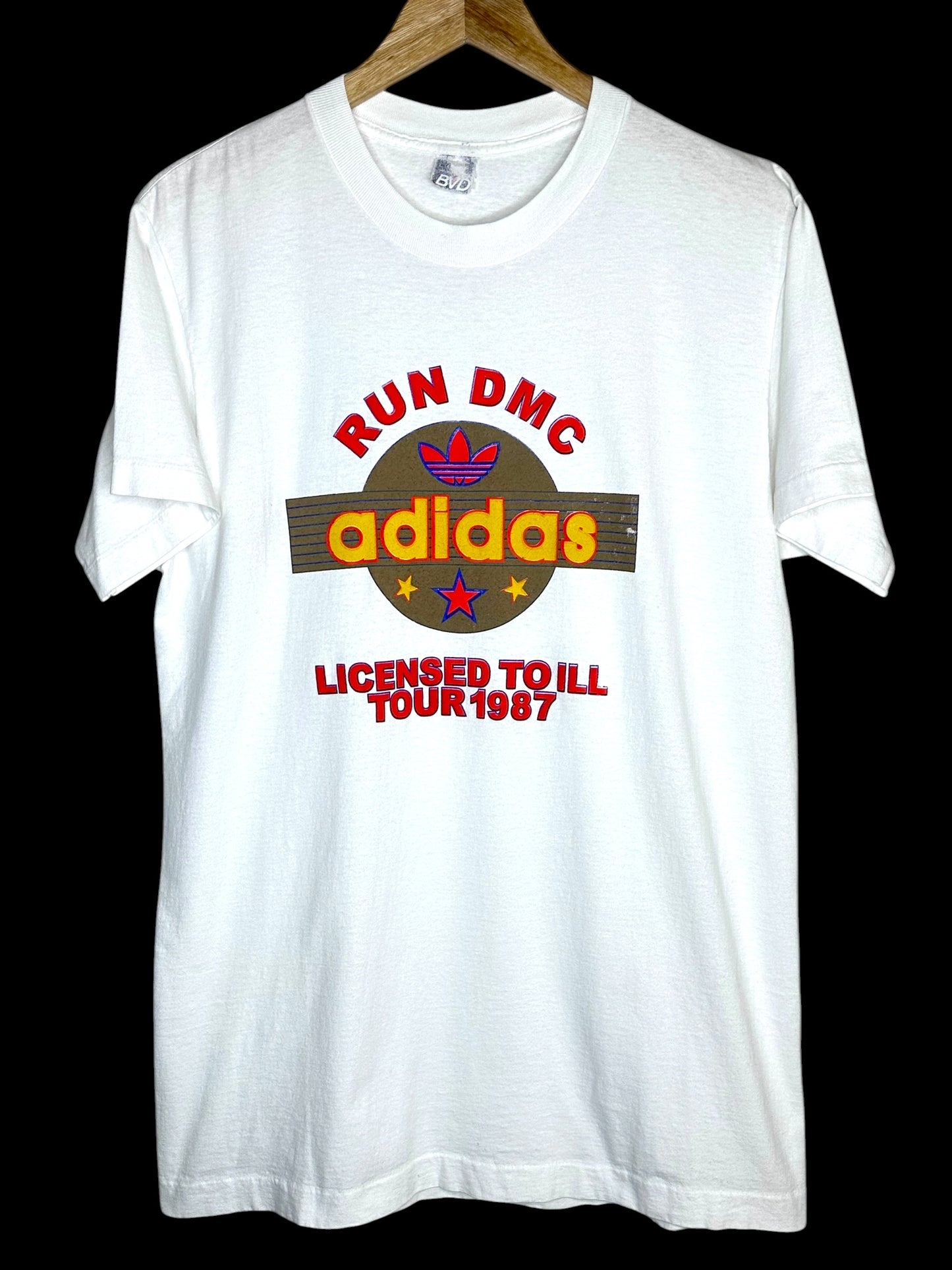 Vintage 1987 RUN DMC Adidas Licensed To Ill Tour T-Shirt L