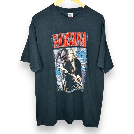 Vintage 90’s Nirvana Kurt Cobain Embroidered Resurrection T-Shirt XL