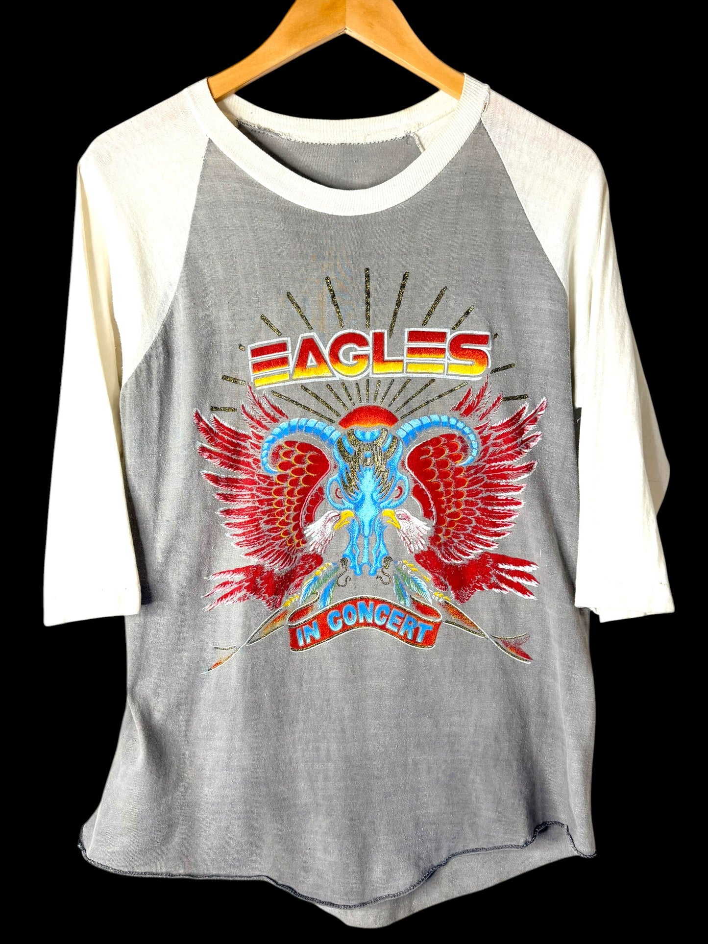 1980 Eagles The Long Run Tour Raglan T-Shirt L