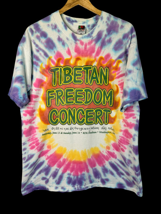 Vintage 1998 Tibetan Freedom Concert Tie Dye T-Shirt XL