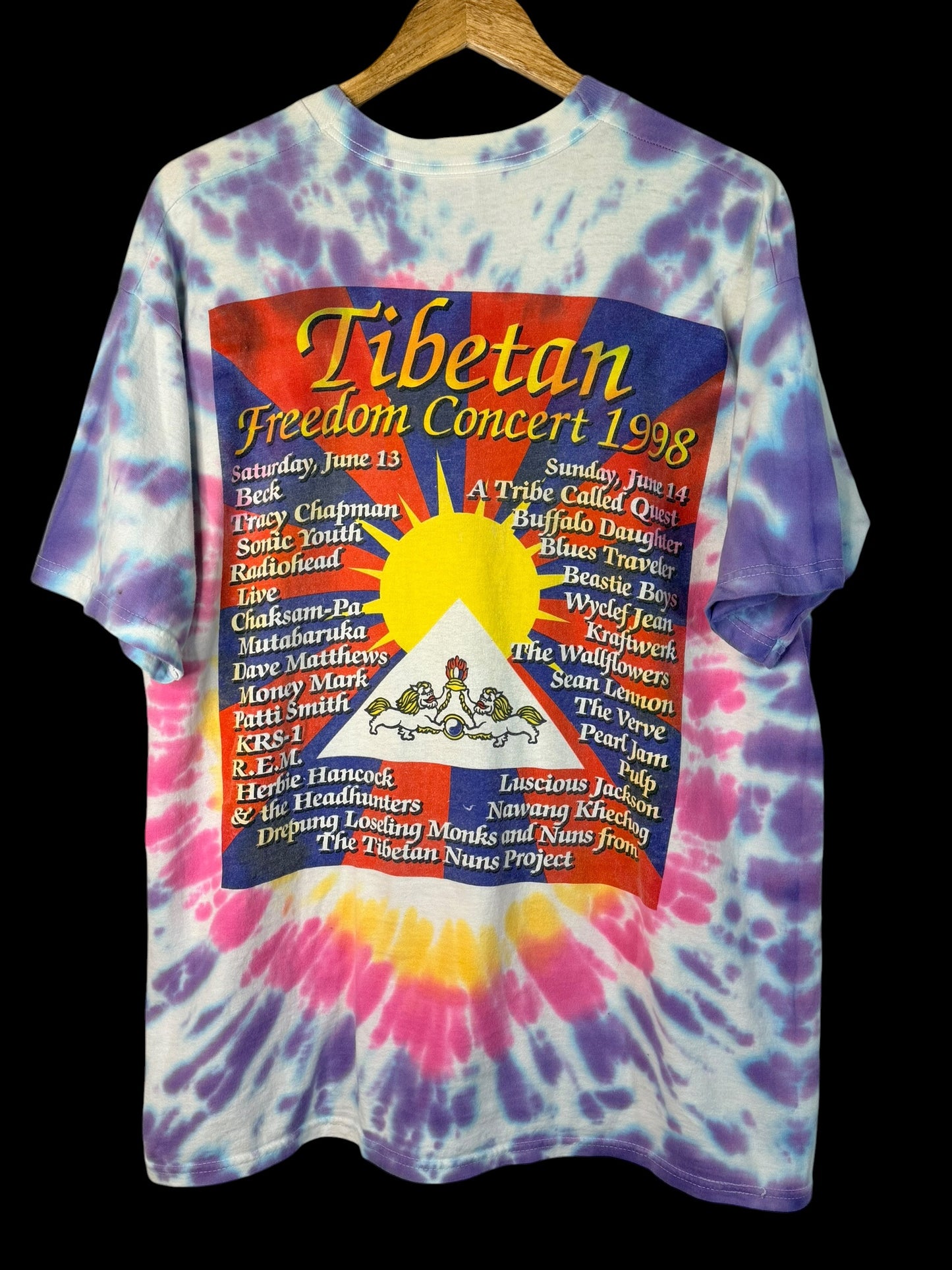 Vintage 1998 Tibetan Freedom Concert Tie Dye T-Shirt XL