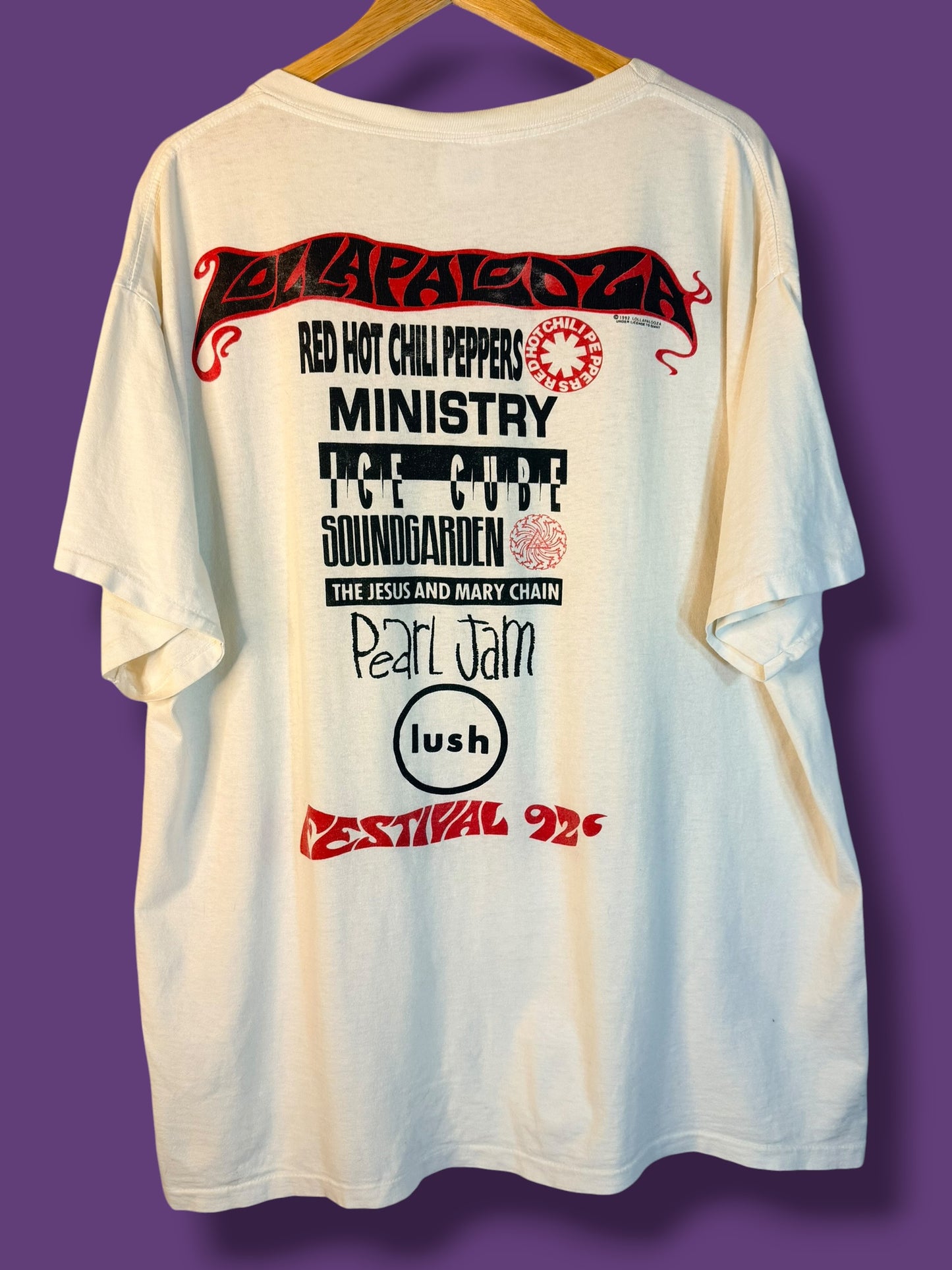 Vintage 1992 Lollapalooza Festival T-Shirt 2XL