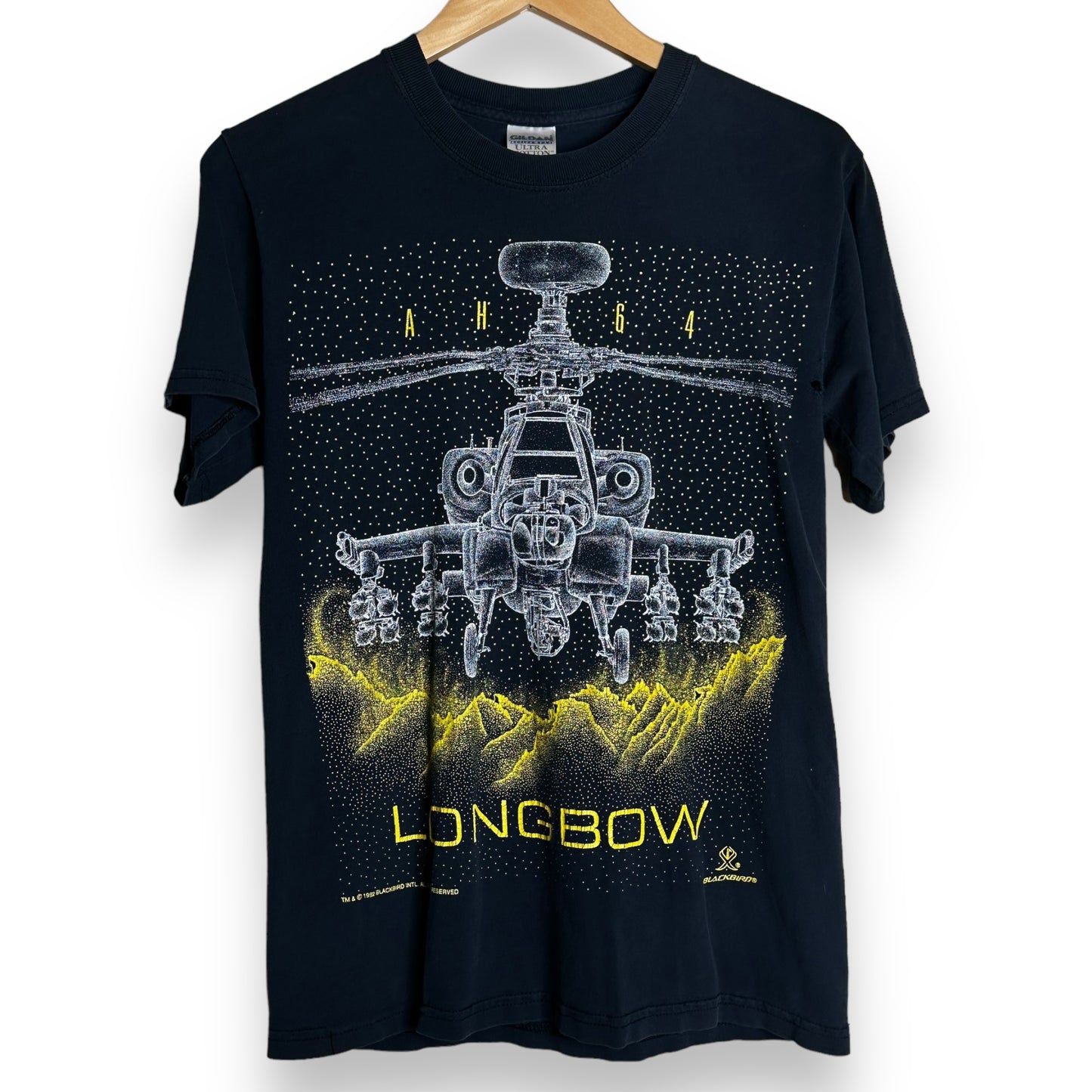 Vintage 1990 AH-64 Apache Longbow Helicopter T-Shirt S