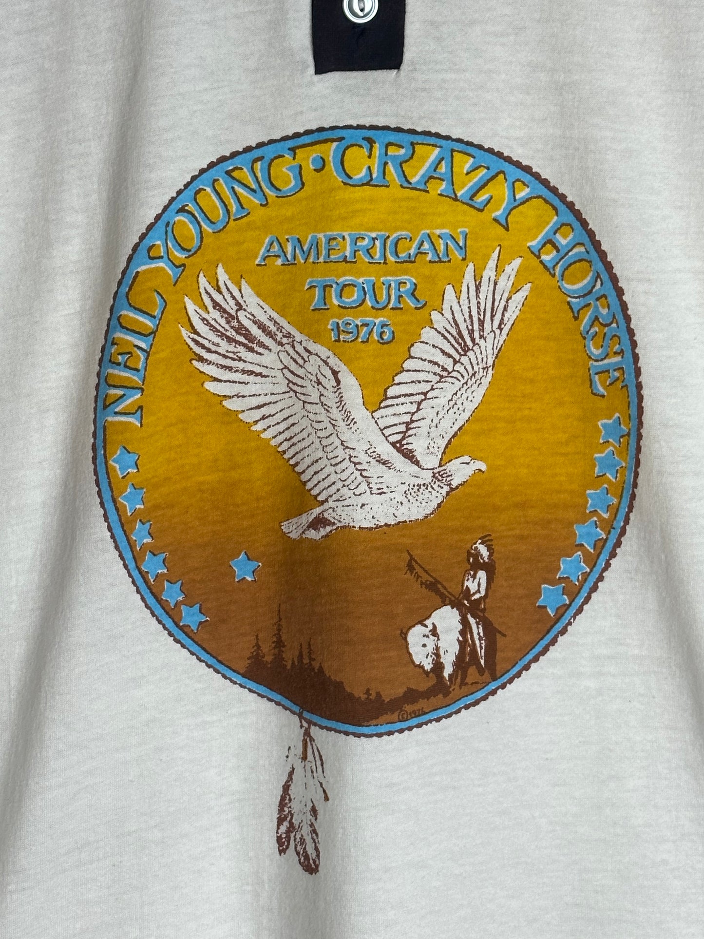 Vintage 1976 NEIL YOUNG * CRAZY HORSE American Tour Raglan T-Shirt M