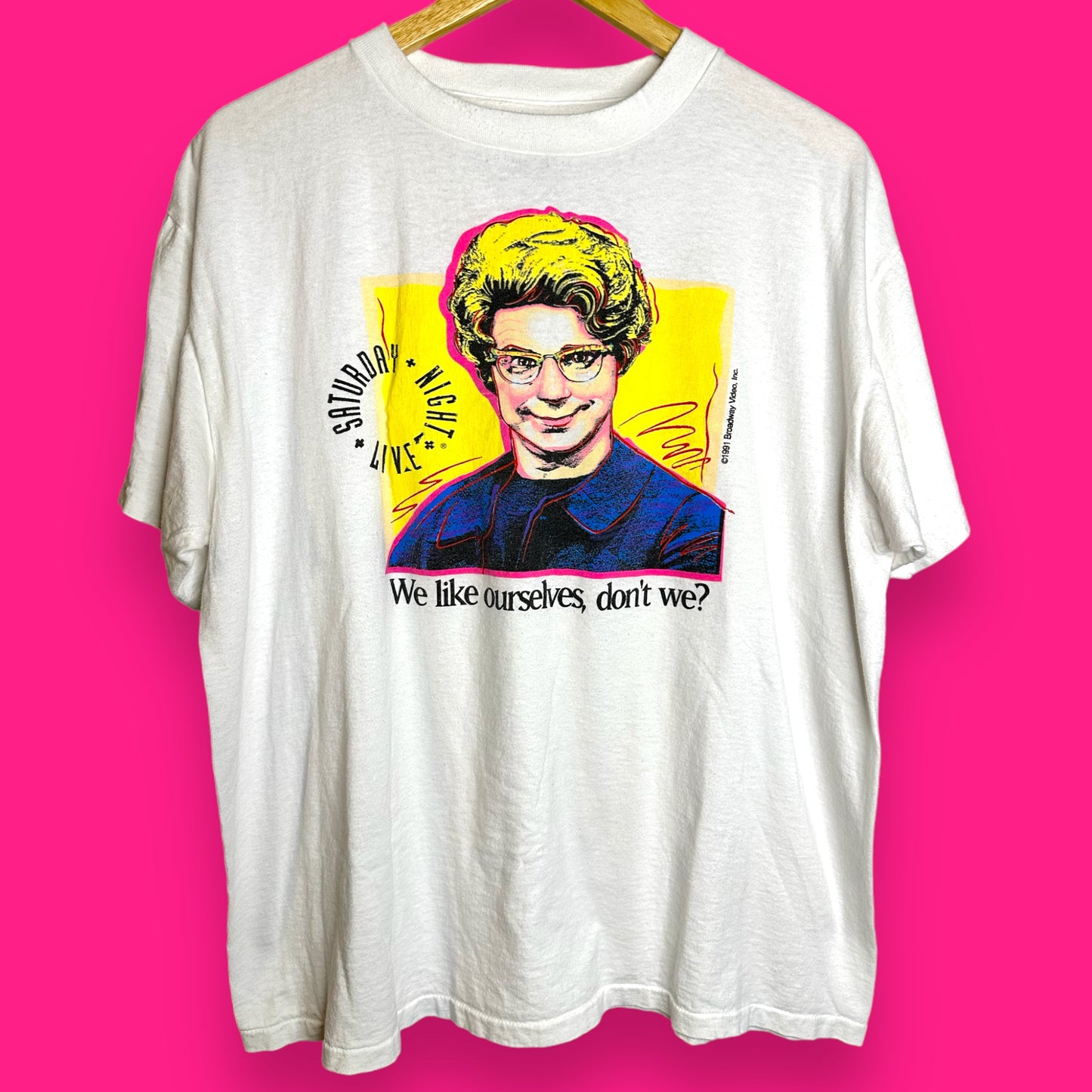 Vintage 1991 DANA CARVEY Church Lady SNL t shirt XL